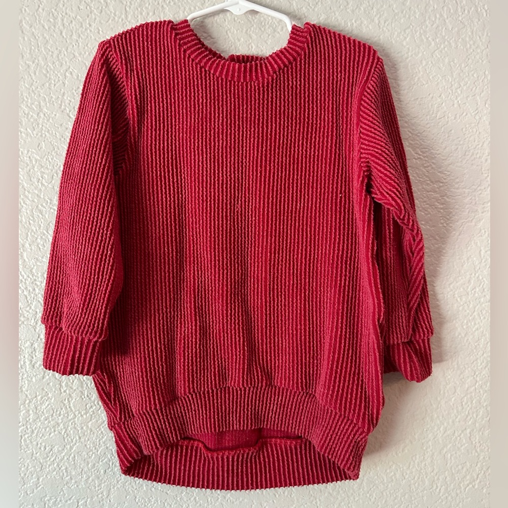 Little Nugget Knits Merry Red Chunky Knit Sweater Size 2T